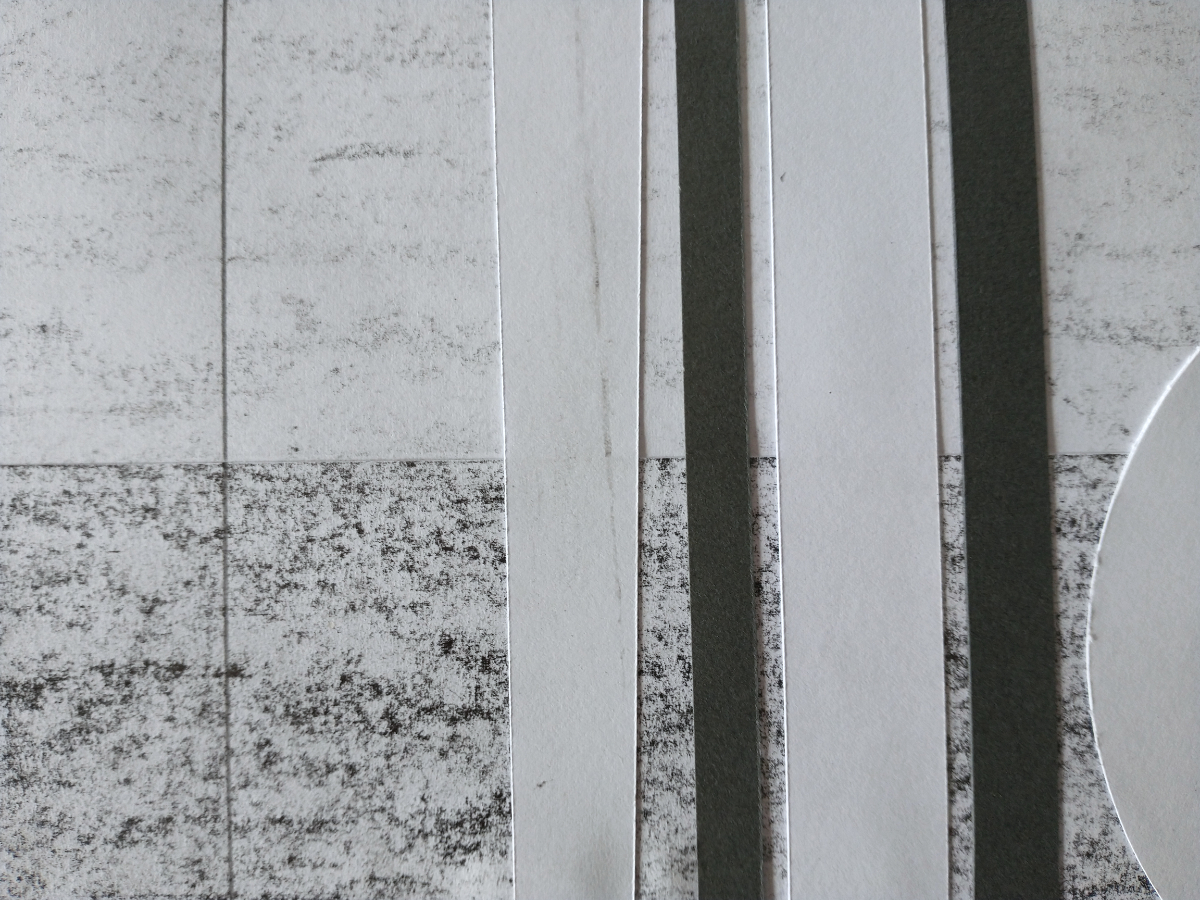 detail of collaged notation