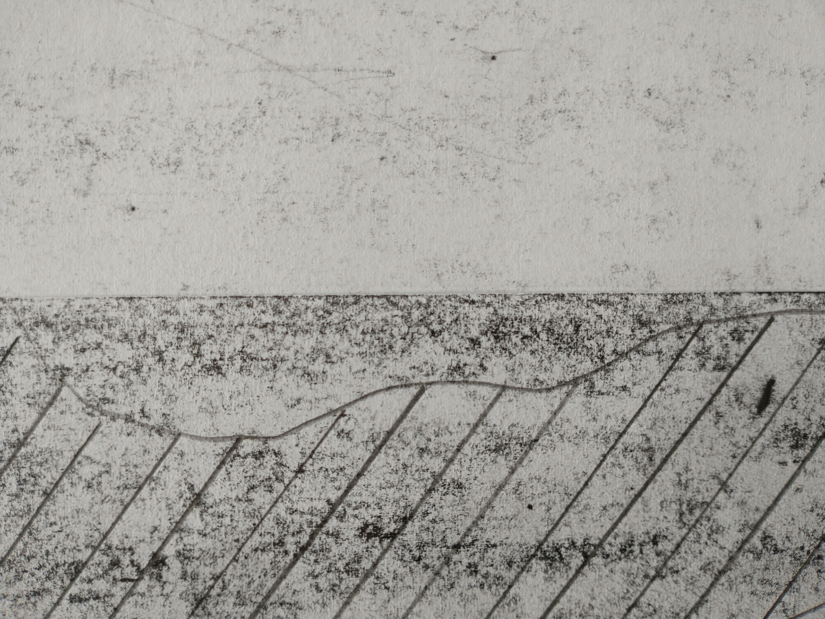 detail of collaged notation